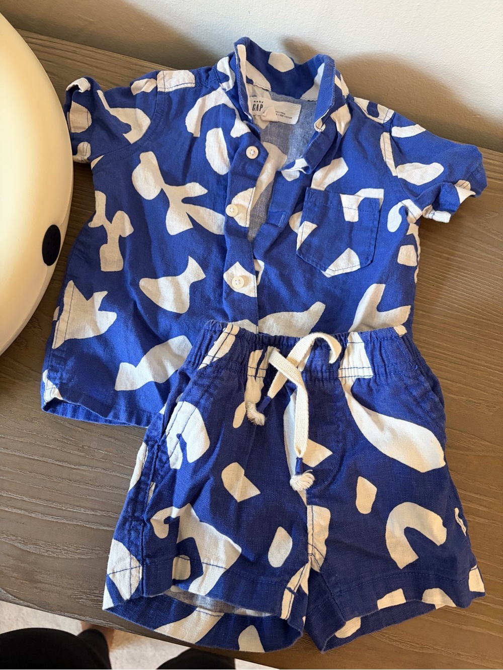 GAP Blue & White Printed Kids Pajama Set